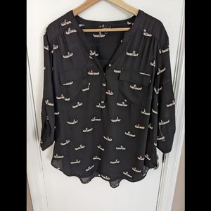 Torrid animal print Harper blouse